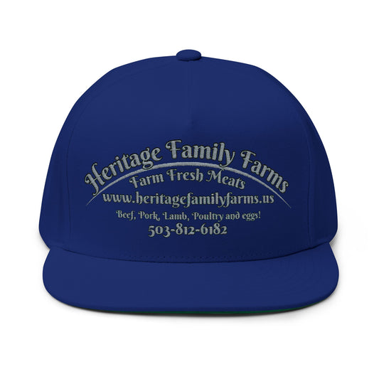 Heritage Farms Flat Bill Snapback Hat - Premium Cotton Cap