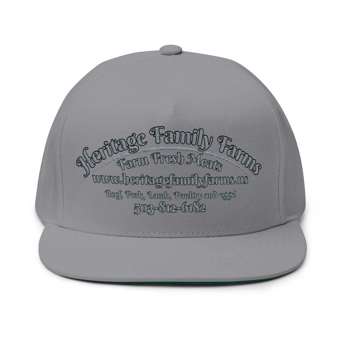 Heritage Farms Flat Bill Snapback Hat - Premium Cotton Cap
