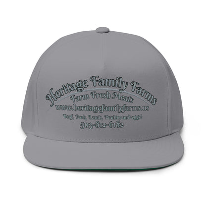 Heritage Farms Flat Bill Snapback Hat - Premium Cotton Cap