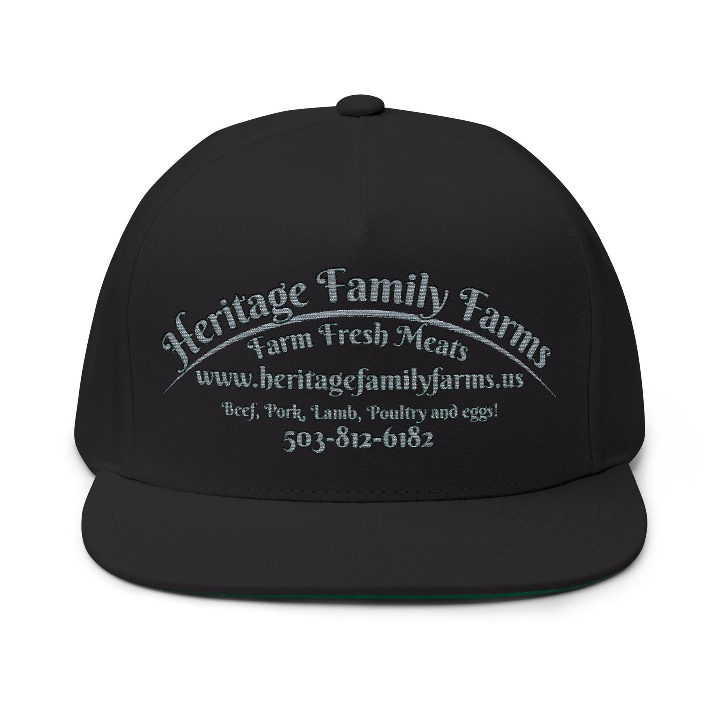 Heritage Farms Flat Bill Snapback Hat - Premium Cotton Cap