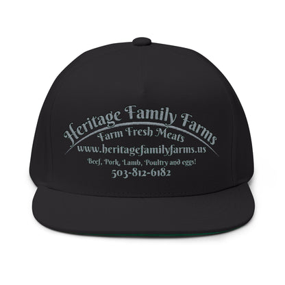 Heritage Farms Flat Bill Snapback Hat - Premium Cotton Cap