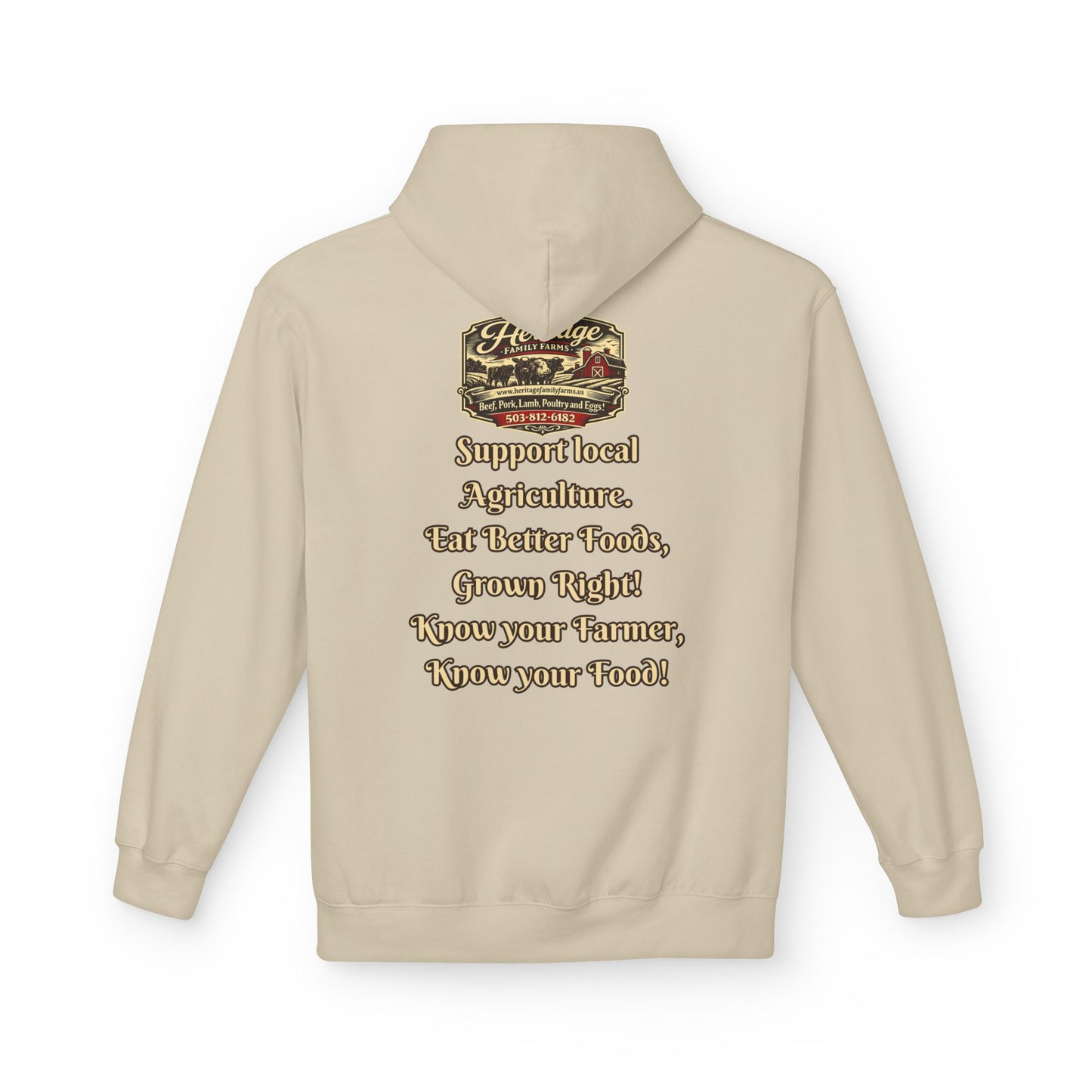 Heritage Farming Hoodie — "Support Local Agriculture" Vintage Farm Logo