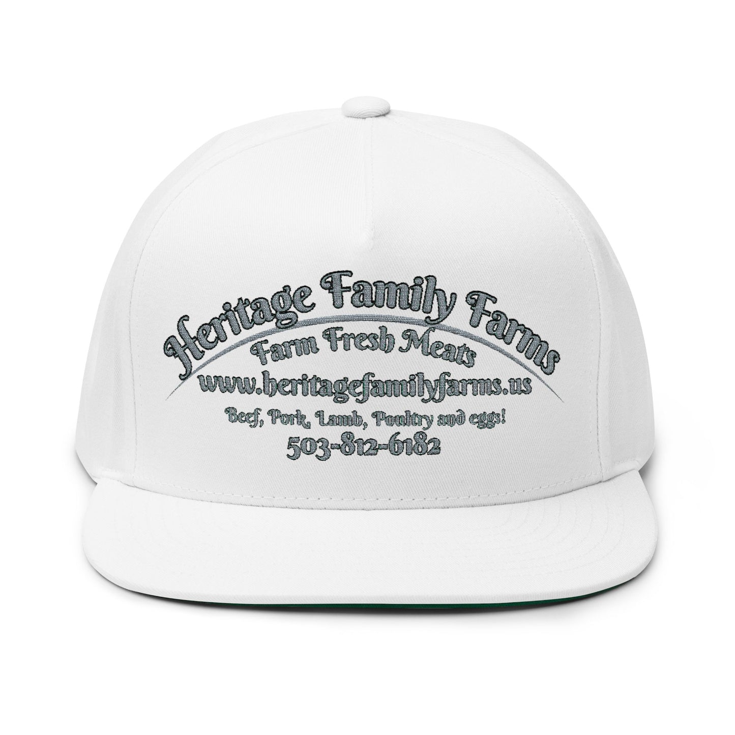 Heritage Farms Flat Bill Snapback Hat - Premium Cotton Cap