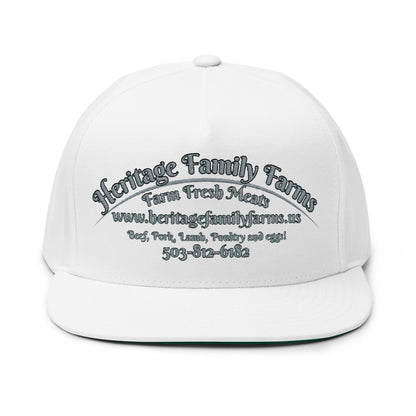 Heritage Farms Flat Bill Snapback Hat - Premium Cotton Cap
