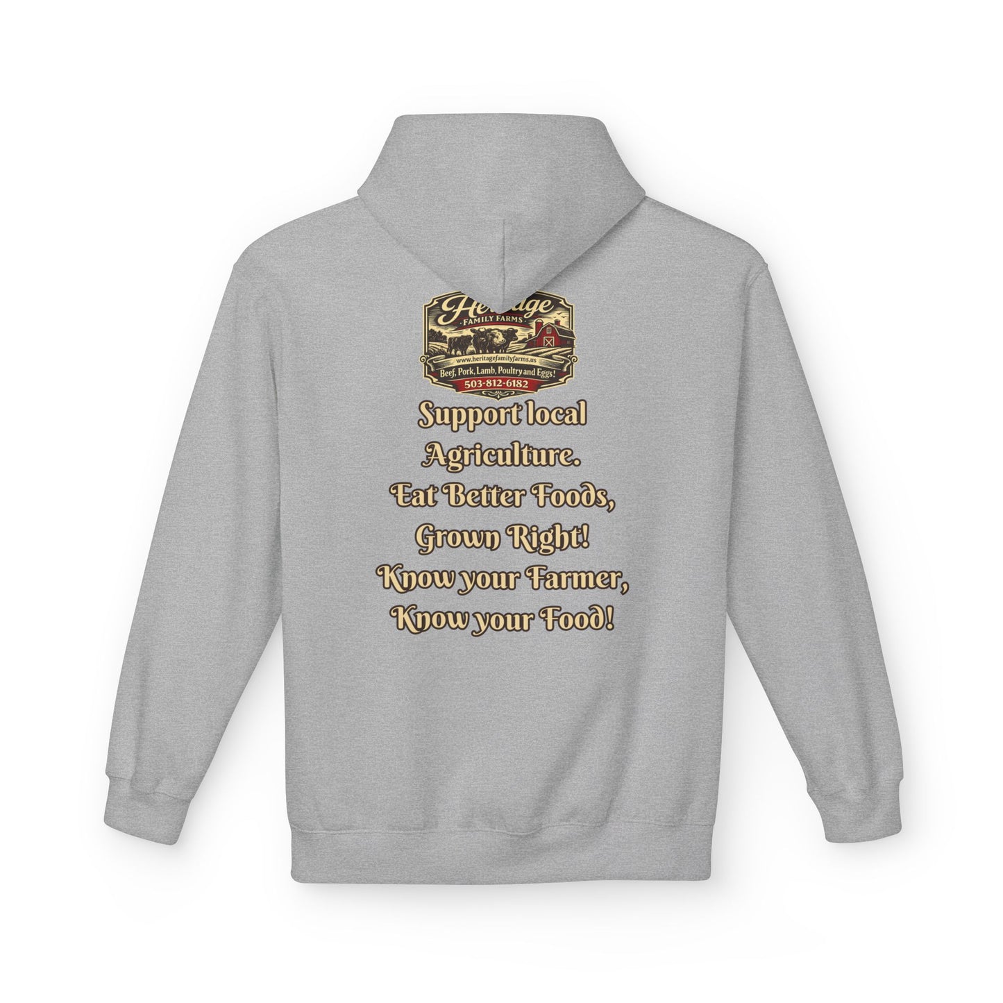 Heritage Farming Hoodie — "Support Local Agriculture" Vintage Farm Logo