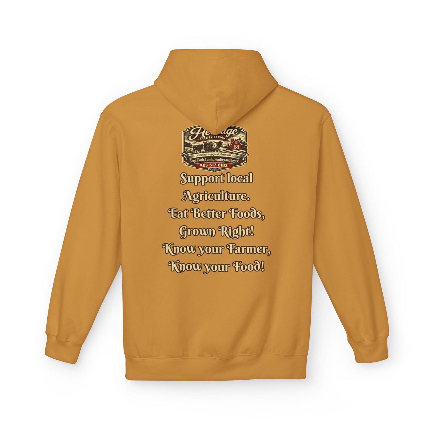 Heritage Farming Hoodie — "Support Local Agriculture" Vintage Farm Logo