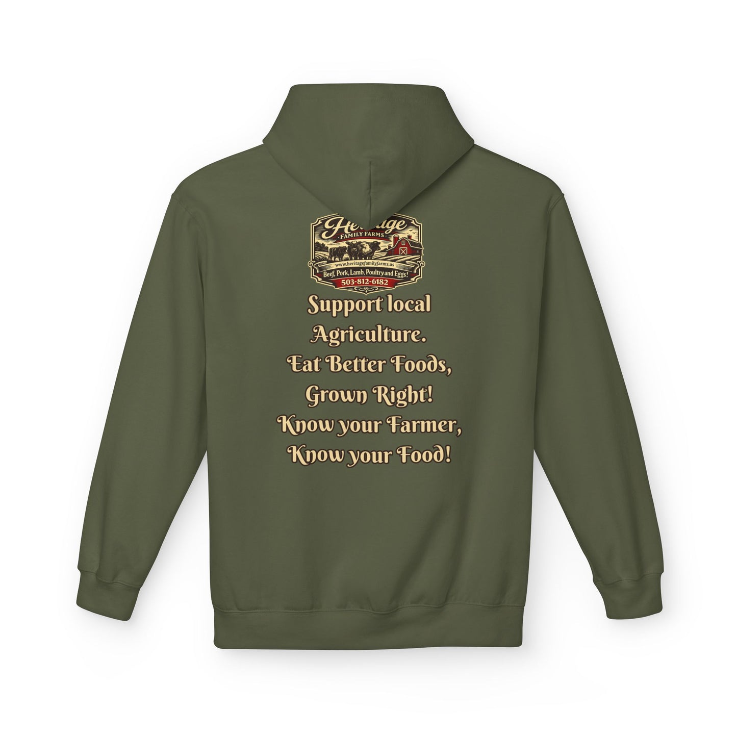 Heritage Farming Hoodie — "Support Local Agriculture" Vintage Farm Logo