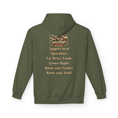 Heritage Farming Hoodie — "Support Local Agriculture" Vintage Farm Logo