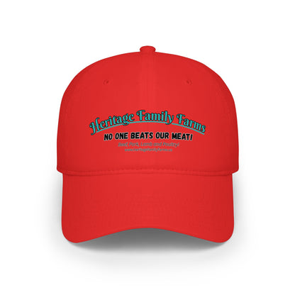 No One Beats Our Meat Baseball Cap - Heritage Family Farms