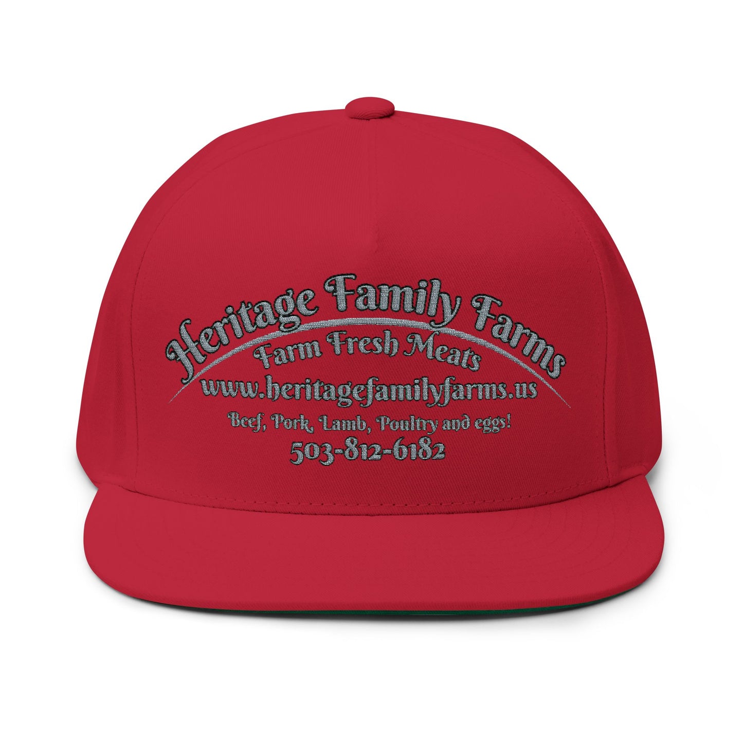 Heritage Farms Flat Bill Snapback Hat - Premium Cotton Cap