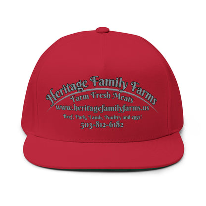 Heritage Farms Flat Bill Snapback Hat - Premium Cotton Cap