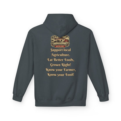 Heritage Farming Hoodie — "Support Local Agriculture" Vintage Farm Logo