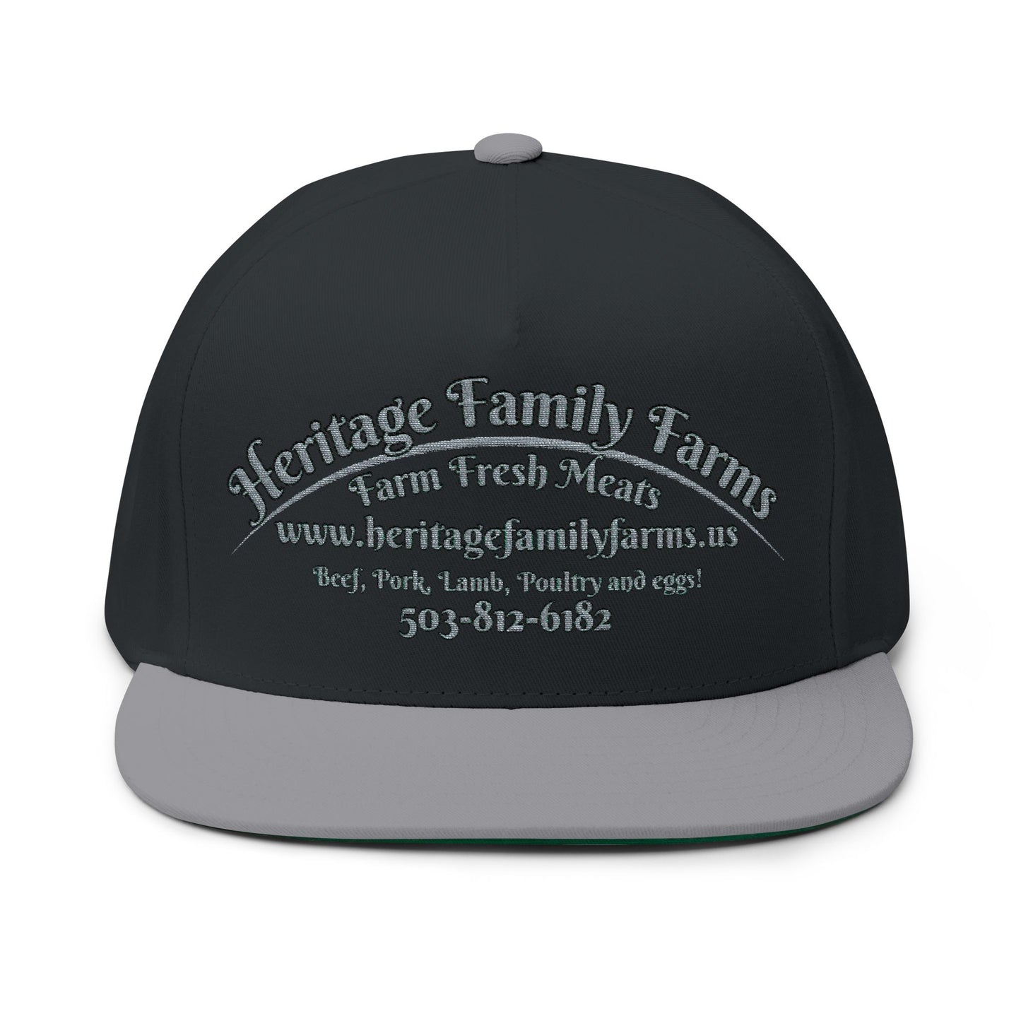 Heritage Farms Flat Bill Snapback Hat - Premium Cotton Cap