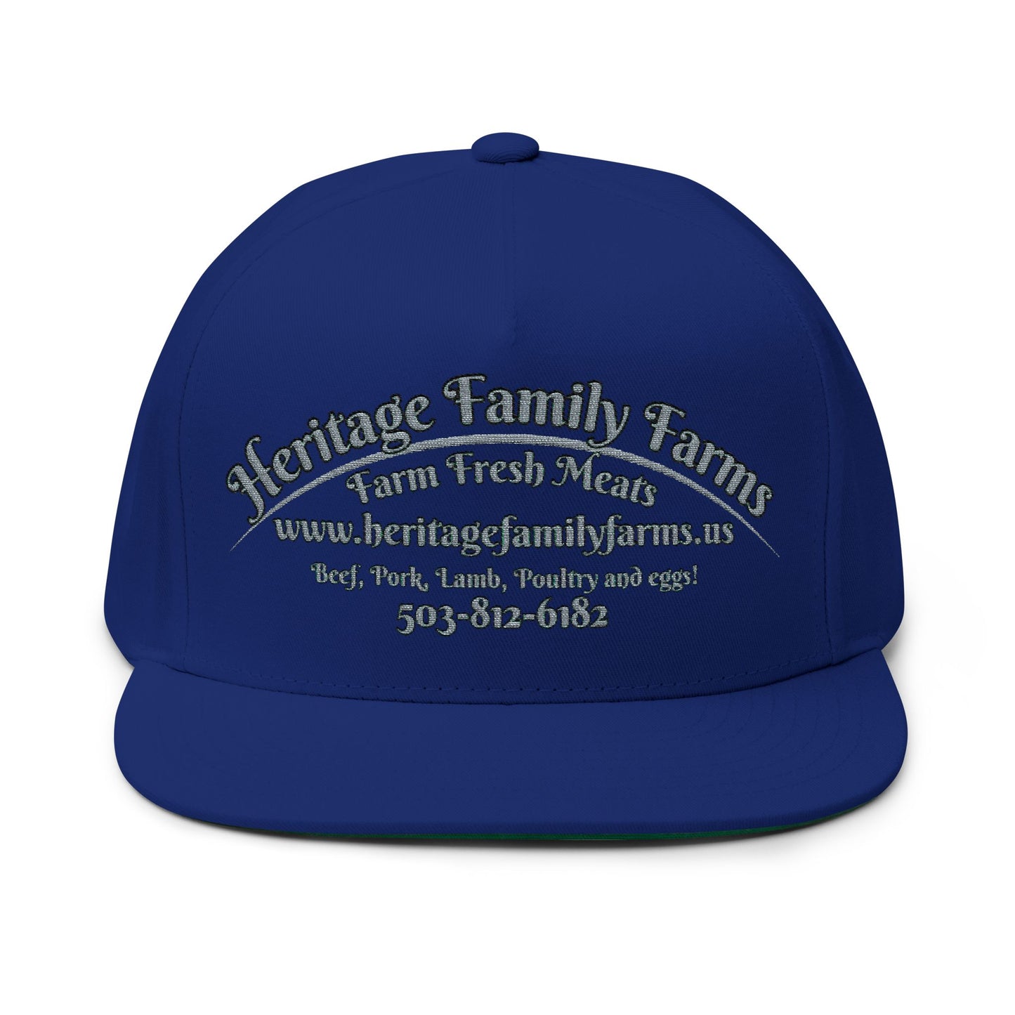 Heritage Farms Flat Bill Snapback Hat - Premium Cotton Cap