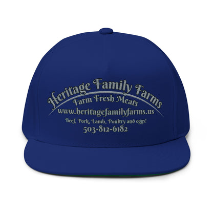 Heritage Farms Flat Bill Snapback Hat - Premium Cotton Cap