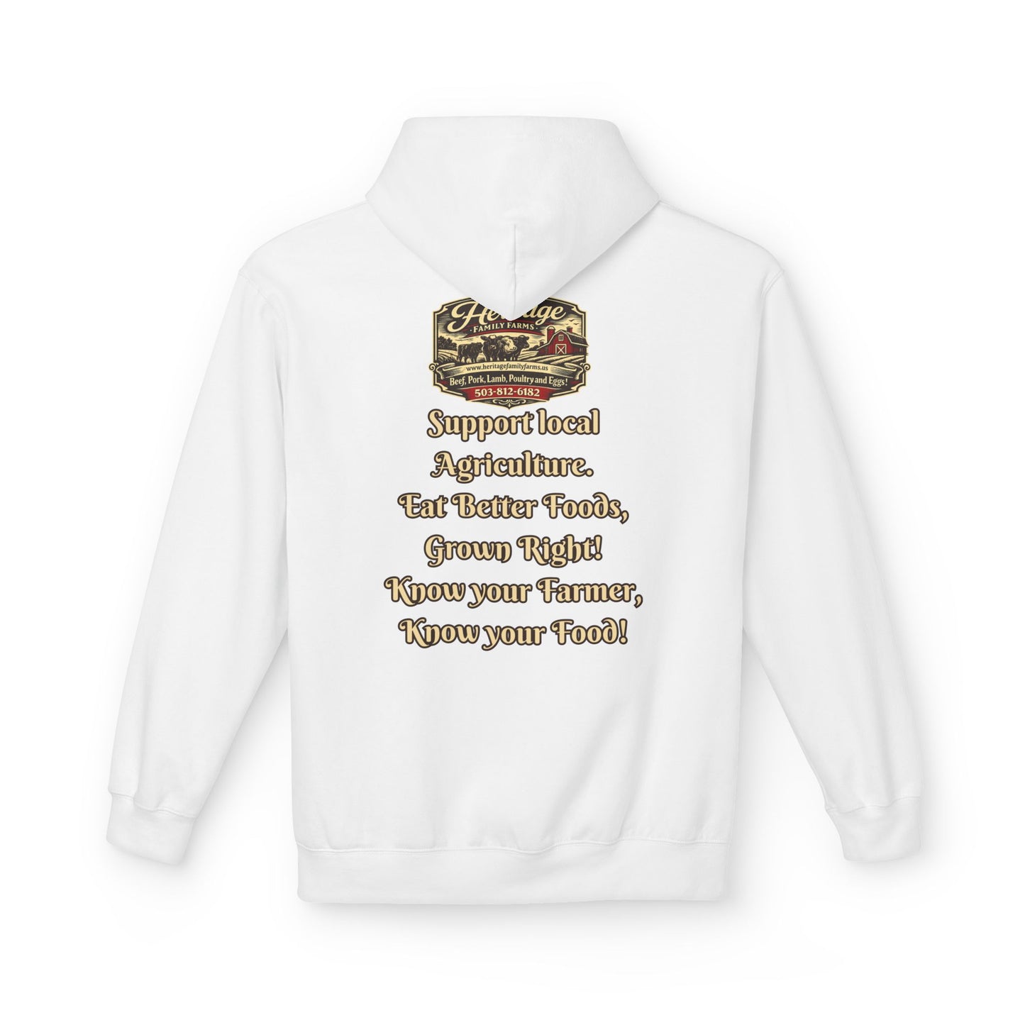 Heritage Farming Hoodie — "Support Local Agriculture" Vintage Farm Logo