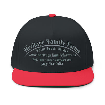 Heritage Farms Flat Bill Snapback Hat - Premium Cotton Cap